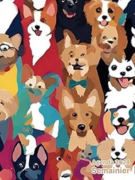 Agenda 2024 Semainier: Humour: chien - Organisation élégante, Français, sans Spirale, Couverture Sou