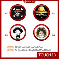 Cartoon Onepiece Fingerprint Button Sticker for Iphone 12 Ipad Pro Touch ID Iphone 7 Plus 6S Plus Home Button Sticker Se(2020)