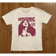 Hysteric Glamour 90s Retro T-shirt, dicuci arang, 100% Kapas (200g), tebal dan lembut, potongan besa