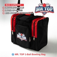 Mr Top Bowling Bag - 1 Ball Tote Blue/Red - Bowling Accessories