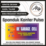 AKA PRINTING/CETAK SPANDUK KONTER PULSA/SPANDUK PULSA/BANNER JUAL PULSA BISA REQUEST FREE DESIGN MUR