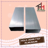 Holo Hollow Jidar Kotak Aluminium 1x2 Banci ( 22 Cm x 44 Cm ) Silver 1 METER