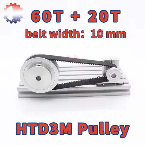 3:1 Reduction 60T 20T HTD3M Pulley Set Belt Width 10mm 3M Timing Pulley 3M 20Teeth 60Teeth Pulley HT