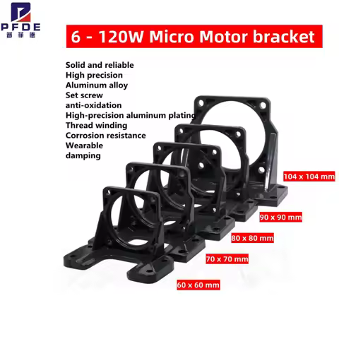 1PCS DC AC Geared Motor Bracket 6-120W Micro Motor Holder 60x60mm - 104x104mm, Aluminum Set Screws, 