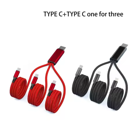 3 in 1 USB C to USB C Multi 3 in 1 Type C to 3 Type C Port Charger Cord, 5V 2A Fast Charging Cable f