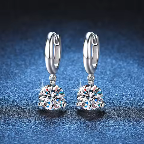 1ct/ 2ct/4ct Moissanite Diamond Earrings S925 Sliver Orginal Drop Earring Wedding Bride Jewelry with
