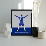 FOOTBALL POSTER ️ Eden Hazard ' Quote Painting with Signature' - Chelsea FC - Wall Painting - Wall D