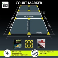 Pickleball Court Marker Kit Silicone Lines Marking Set Badminton Court Boundary Marker Official Size