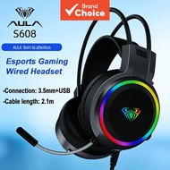 AULA S608 Earphones TWS Earbuds Wireless Bluetooth Headphones Over-Ear ANC HiFi Stereo ENC RGB Gamin