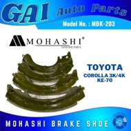 Brake Shoe for TOYOTA COROLLA 3K / 4K KE-70 Mohashi Parts (MBK-203) 4PCS Set