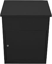 Parcel Post Box Black Lockable Wall Mounted Secure Large Outdoor Letter Smart Mail Drop Box Weatherproof Galvanised Steel | 6 Keys | 58 x 46 x 36cm