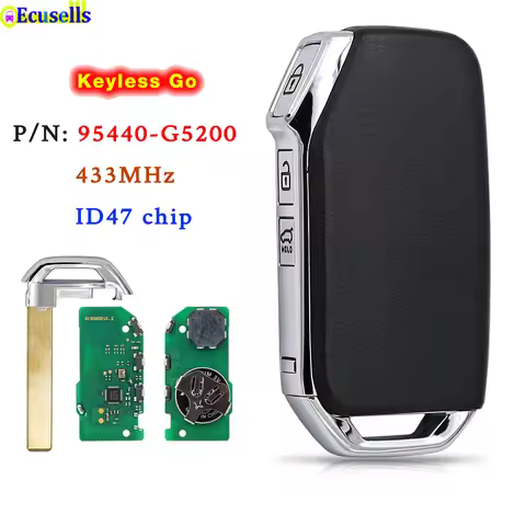 Ecusells P/N: 95440-G5200 3 Buttons Remote Smart Key Fob 433MHz ID47 Chip For KIA Niro 2019 2020 202