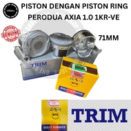 PERODUA AXIA 1.0 1KR-VE TRIM PISTON DENGAN NPR PISTON RING SET