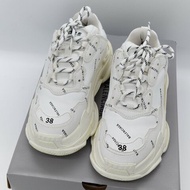 Balenciaga 巴黎世家 Triple s 白色 聚酯纖維 小牛皮 小羊皮 老爹鞋 38 （已經清洗過）