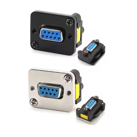 DB9 female to female connector VGA socket panel install screw mount chassis panel mount adapter DB9 