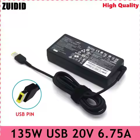 20V 6.75A 135W USB Laptop AC Charger Notebook For Lenovo Legion Y520-15IKBA Y520-15IKBM Y520-15IKBN 
