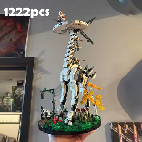 1222pcs Horizon Monster Giraffe Long Necked Beast Building Blocks 76989 Bricks Christmas Birthday fo