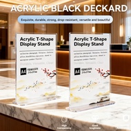 A4 A6 T Shape Arcylic Display Stand Card Holder