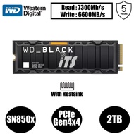 WD Black SN850 / SN850X NVMe PCIe Gen4 x4 SSD with Heatsink (500GB/1TB/2TB)