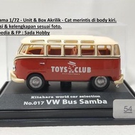 MERAH DIECAST CARARAMA 1/72 VOLKSWAGEN VW BUS SAMBA TOYS CLUB RED CADATOYS