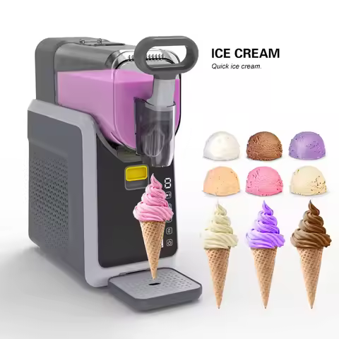 2025 New 150W 7-in-1 Professional Ice Cream Machine for Home - Stainless Steel, Freeze Beverages & M