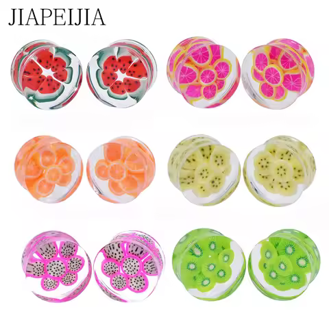 8-30mm Cute Fruit Acrylic Ear Tunnel Plug and Gauge Plug for Ear Ear Expander Stretcher Ear Piercing