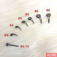 [ 1 SET / 7pcs ] UL Rod Column BLACK ~ Ring Guide 1 Stainless Steel Leg