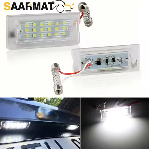 2PCS For BMW X3 E83 03-10 X5 E53 Canbus LED License Number Plate Lights Error Free Canbus White Lamp