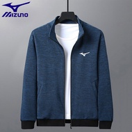 Mizuno Mizuno แจ็คเก็ตผู้ชายแจ็คเก็ตหลวมตั้งปกขนาดใหญ่2022ฤดูใบไม้ผลิเสื้อกีฬารัดรูปสำหรับผู้ชายลำลอ
