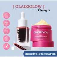 (1 set) Glad2 glow AHA BHA PHA INTENSIVE PEELING SOLUTION SERUM | Glad 2glow PEACH RETINOL MOISTURIZ