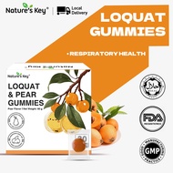 【NEW ARRIVAL】Natures Key Loquat  Pear Gummies  Soothing Throat Support Immune Defense Pear Flavor  S