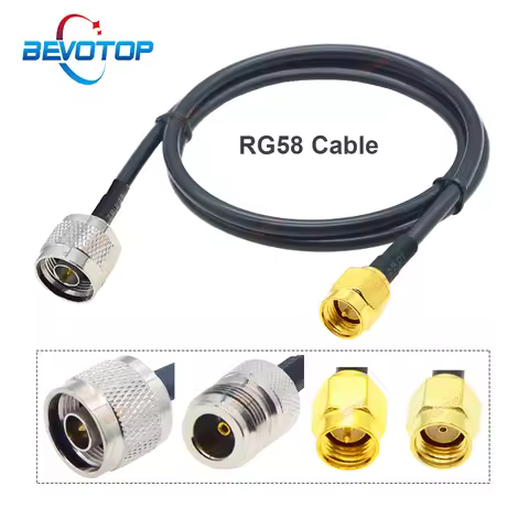 1PCS N to SMA RG58 Cable N Male Female to SMA/ RP-SMA Male RF Coax RG-58 Pigtail 3G 4G 5G LTE Antenn