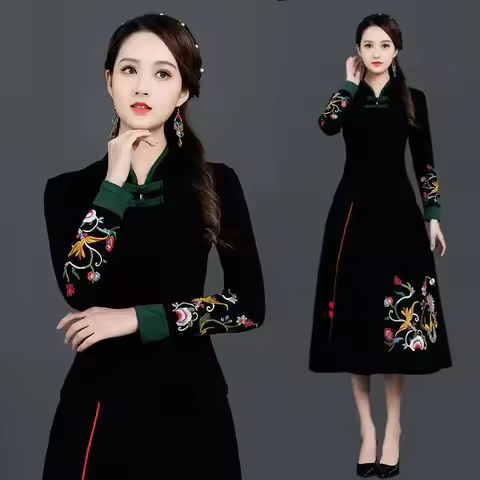 Traditional Chinese Clothing Women Qipao Shirt 2025 Tang Suit Hanfu Embroidered Cheongsam Top China 