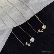 Birthday Gift Clavicle Necklace Girlfriend Gift Girlfriend Tulip Rose Gold Light Luxury Pure 999 Pen
