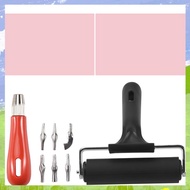 (KNCZ) Rubber Stamp Making KitBlock Printing Tool KitLinoleum Cutter with 6 Type BladesTracing Paper