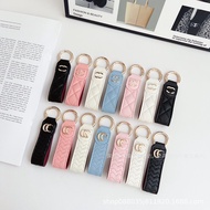 New Brand Embroidered Diamond Keychain Car Keychain Leather Creative Trendy Brand European and Ameri