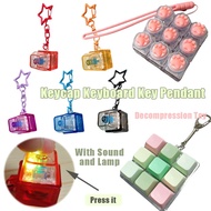 Clicky Keyboard Decompression Keycap Keyboard Key Toys Creative Keycap with Lamp Keychain Toys