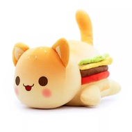 Adorable Food Cat Plushie: Aphmau Meows as Burger & Fries – Snuggly Pillow Toy, Ideal Children's Chr