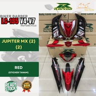 RAPIDO Coverset Yamaha Lc135 V4 V5 V6 V7 Jupiter Mx (2) Merah Body Coverset Sticker Tanam
