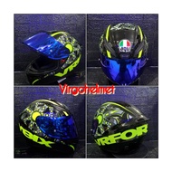 AGV K1 SNI TOP FLAVOR HELMET 46 VISOR IRIDIUM BLUE ORIGINAL SNI DOT