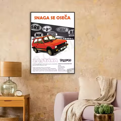 Yugo Zastava Yugoslavia Nostalgic Car Poster Vintage Old Time - Vintage Poster - Yugoslavia - Zastav