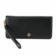 【TORY BURCH】雙T-LOGO皮革長夾-黑色