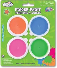 Multicraft Imports Finger Paint Tubs (4 Pack), 0.7 oz, Neon