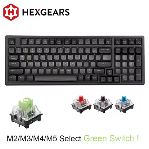 HEXGEARS M2 Mechanical Keyboard 87key Hot Swap PBT Gasket Structure White Backlit Macro Defined Gami