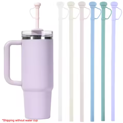 Silicone Replacement Straw with Straw Tip Long Reusable Straw Drinking Straw for Stanley 20/30/40oz