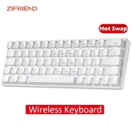 ♙ ✧ ♞ZIFRIEND ZA64 Pro Wireless Mechanical Keyboard White light Hotswap