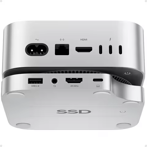 PULWTOP Mac Mini M4 Hub Stand with M.2 SSD Enclosure, with HDMI 4K 60Hz, USB C Hub Accesorios for Ma