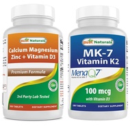 Best Naturals Calcium Magnesium Zinc with Vitamin D3 & Vitamin K2 (MK7) with D3