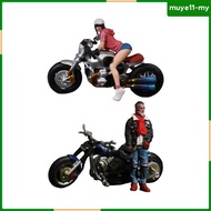 [MuyeadMY] 1:64 Miniature Figure, Micro Landscape, Decoration, Motorcyclist Diorama, Miniature Peopl