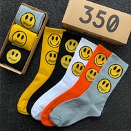 Smiley ins Trendy Socks Mid-tube Socks Trendy Couple Sports Cotton Socks Men Women Smiley Socks All-